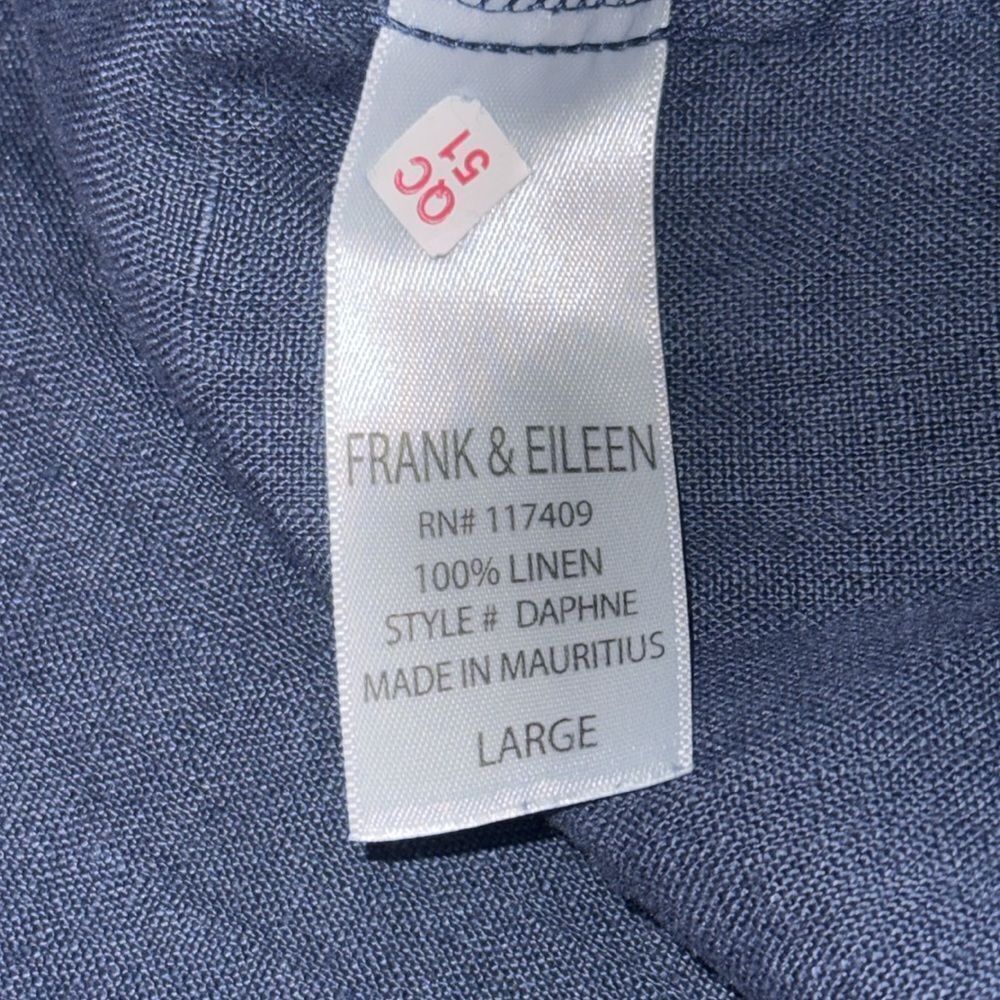 NWT Frank & Eileen Daphne Washed Linen Navy Maxi Dress Large - Picture 14 of 15